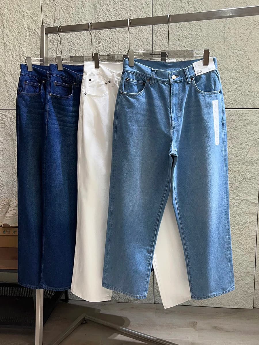 Washed Pure Cotton Straight Leg Men's Casual Jeans Spring Fashion Loose Fit Breathable Comfortable Youthful Style