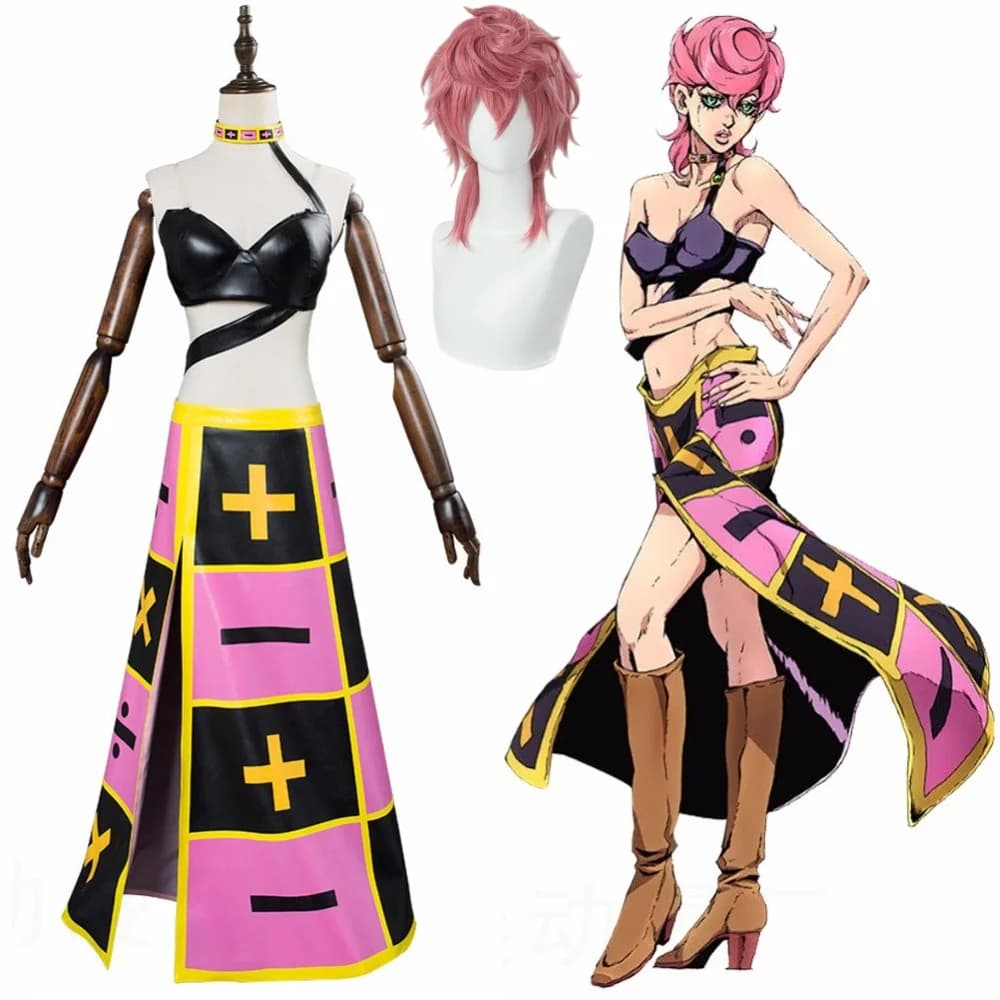 Costume da Cosplay di Trish Una dell'Anime Spice Girl con Parrucca per Donna, Abbigliamento per Feste di Natale e Halloween