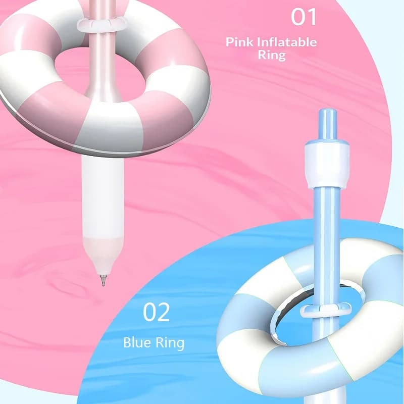 Penna Gel Creativa Antistress Zennyth a Forma di Anello da Nuoto, Punta Liscia 0.5 CS, per Registrazioni Quotidiane e Forniture Scolastiche