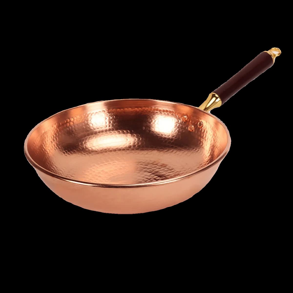 Heavy-duty Purple Copper Wok with No Coating, Gas Stove Frying Pan for Both Home and Commercial Use, Perfect for Quick Cooking