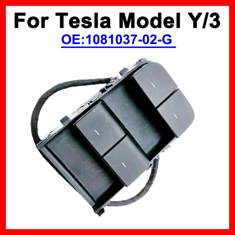 Pulsante interruttore di comando alzacristallo elettrico per auto per Tesla Model Y/3 2021-2023 anteriore sinistro 1081037 -02-G Accessori per auto 108103702 G