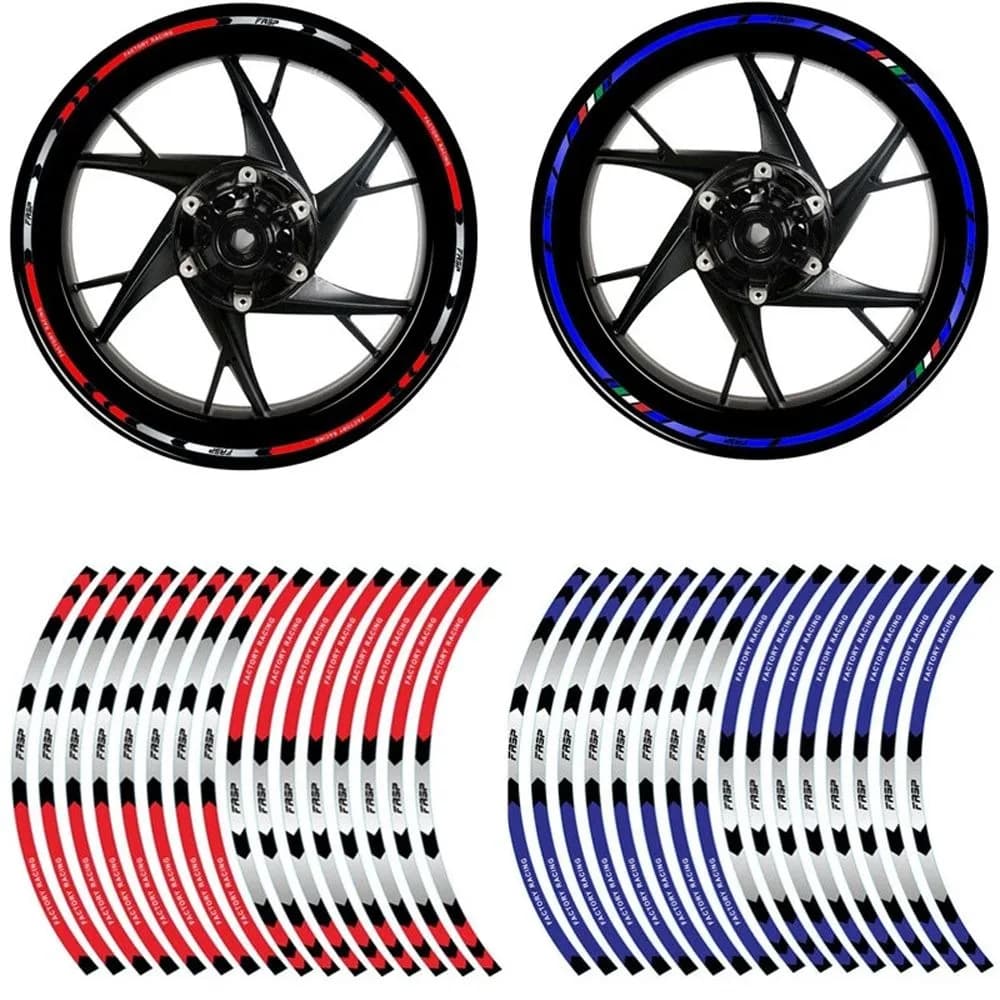 16 pz 17 "18" strisce adesivi ruota moto Auto nastro riflettente bordo moto bicicletta Auto decalcomanie universali per Honda