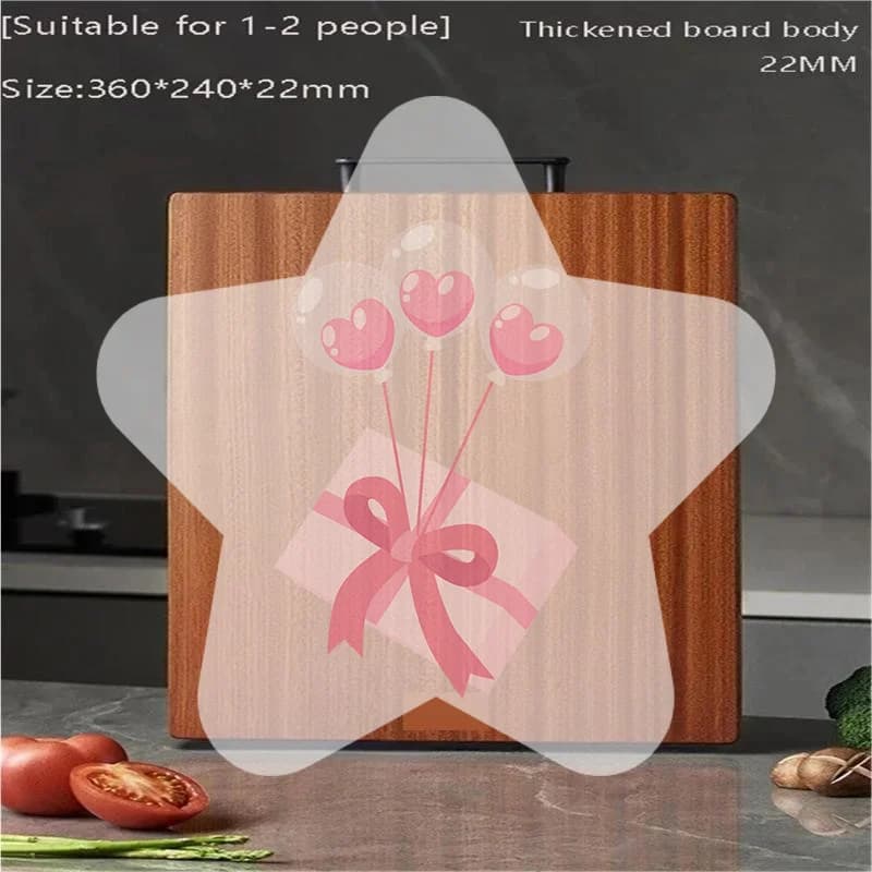 Natural Solid Wood Cutting Board Antibacterial Mildew Resistant Double Sided for Bread Cheese Vegetable Meat Cutting