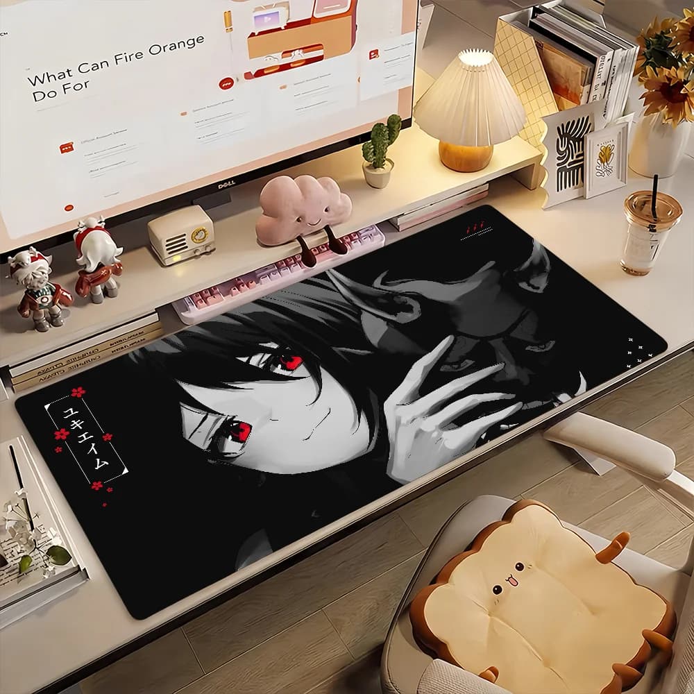 Tappetino per mouse Anime Girl Y-yukiS Mask Cool, antiscivolo in gomma, per gamer, tappetino per computer, decorazione, tappetino da scrivania, per laptop, ufficio, grande