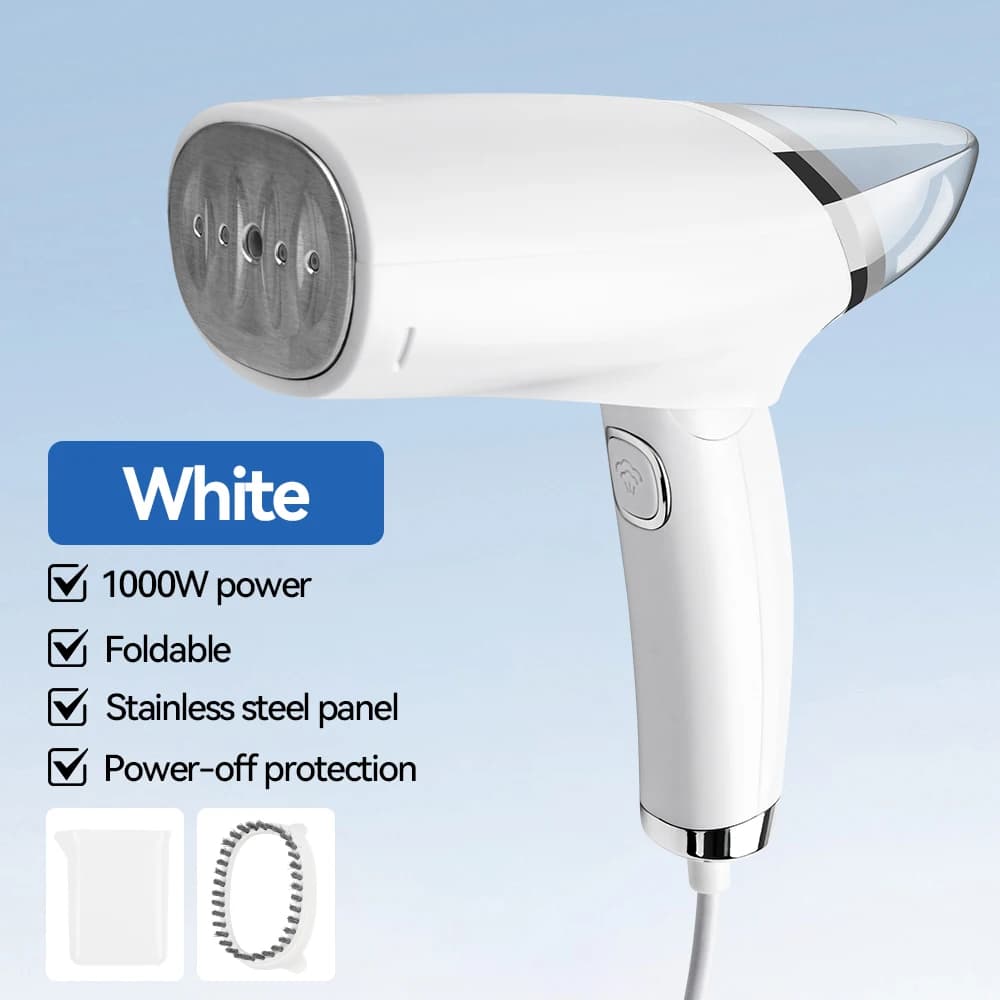 Piroscafo portatile da 1000 W per indumenti 2 in 1 Piroscafo pieghevole per vestiti con piroscafo da viaggio pieghevole portatile a riscaldamento rapido 30 secondi