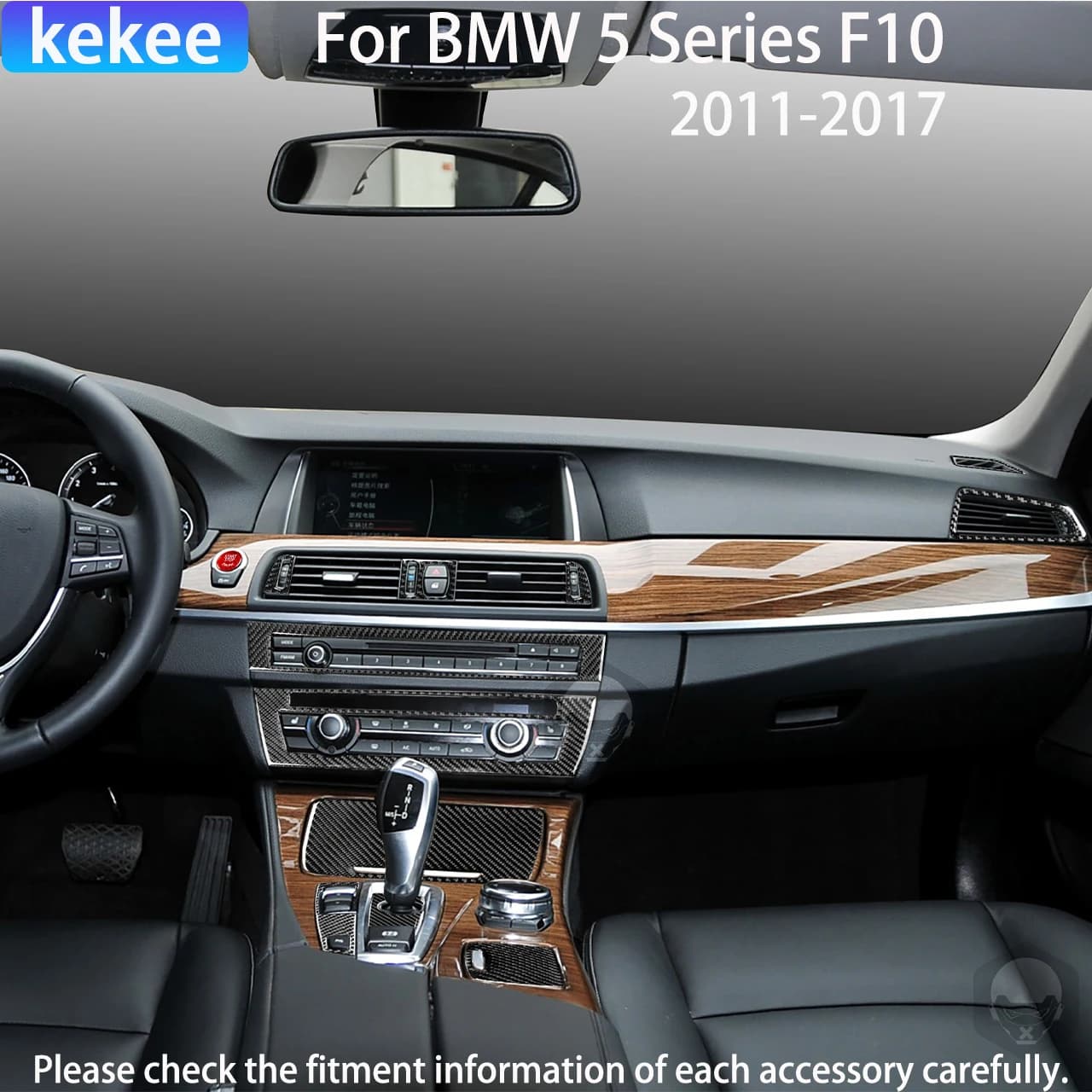 Interior accessories for car carbon fiber Central console Window change Elevator Cover Trim Wall decal for BMW 5 F10 series 2011- 2017