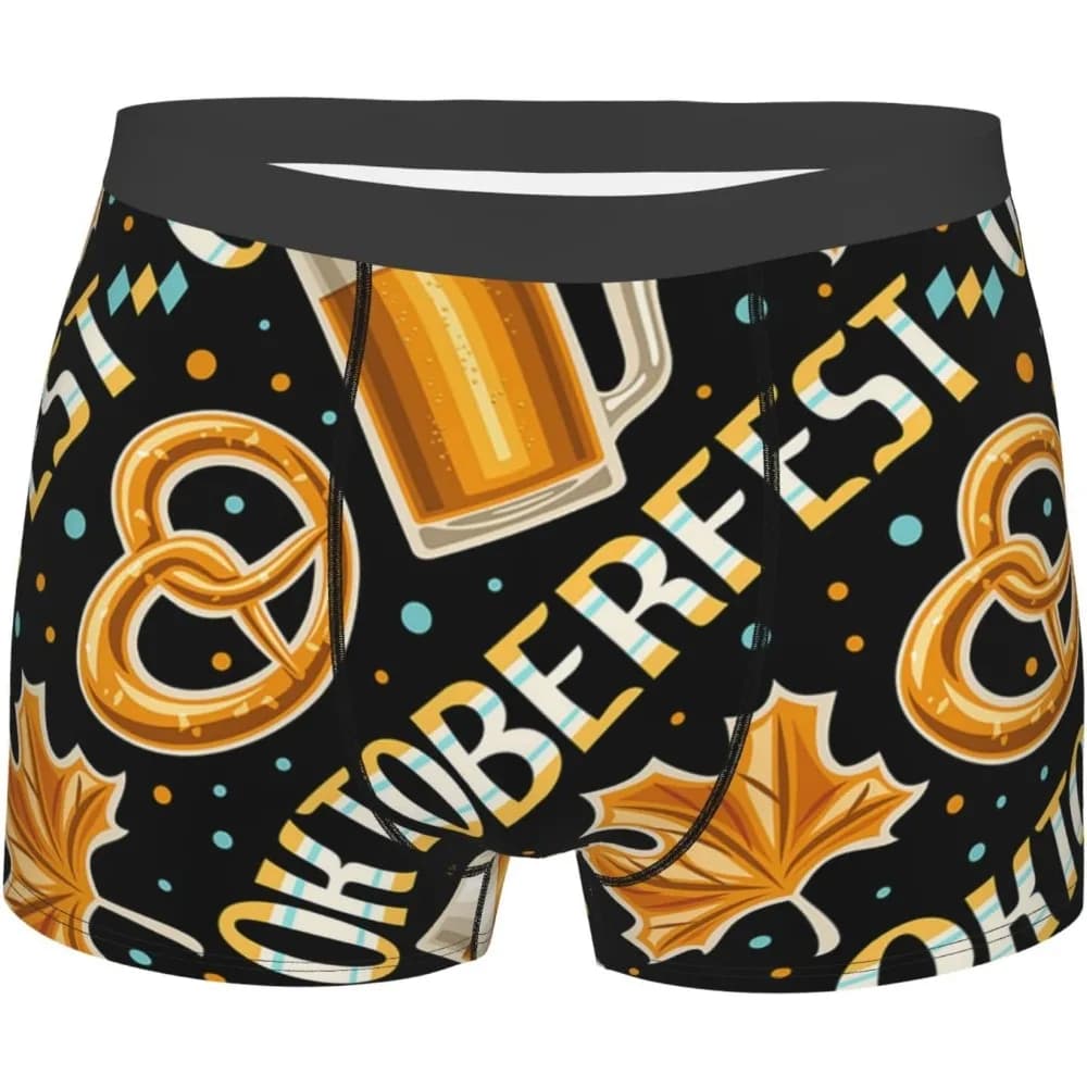 Boxer da uomo Intimo Oktoberfest Birra Mug Pretzel Pantaloncini elasticizzati Mutande