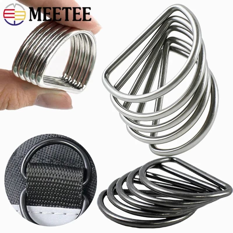 10 Pezzi Anelli a D in Metallo 15-50mm per Cinghie di Borse, Fibbie Regolabili, Anelli di Collegamento per Zaini, Accessori Hardware Fai-da-Te