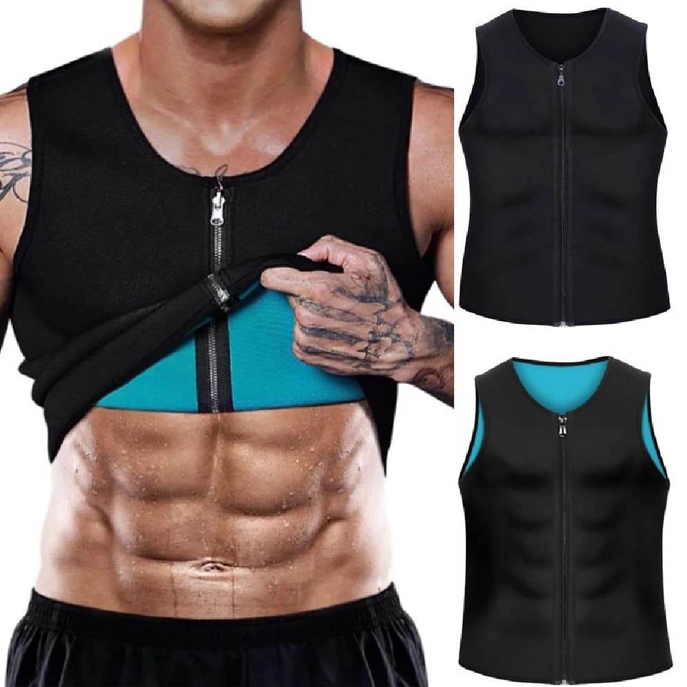 1PCS Zipper Sauna Body Shaper Vest for Men, Hot Neoprene Waist Trainer Corset, Sweat Slimming Tank Top for Workout & Daily Life