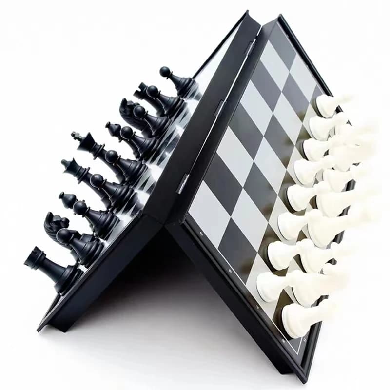 Scacchiera Magnetica Pieghevole Internazionale in Plastica, Gioco da Tavolo Portatile per Bambini, Set Portatile 20cm
