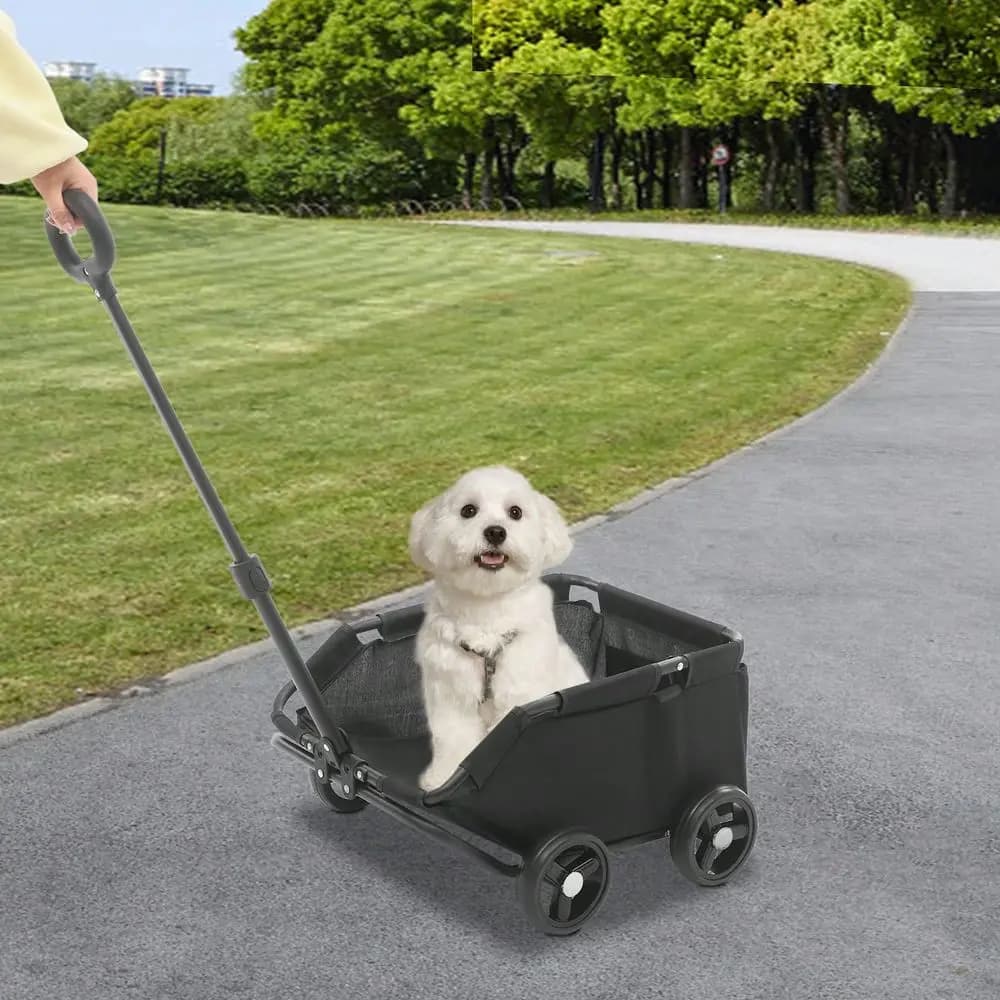 Passeggino a 4 ruote, carrello pieghevole per cani, piccolo carrello pratico per la spesa, carrello per animali domestici, carrello per la spesa, passeggino per animali domestici da viaggio
