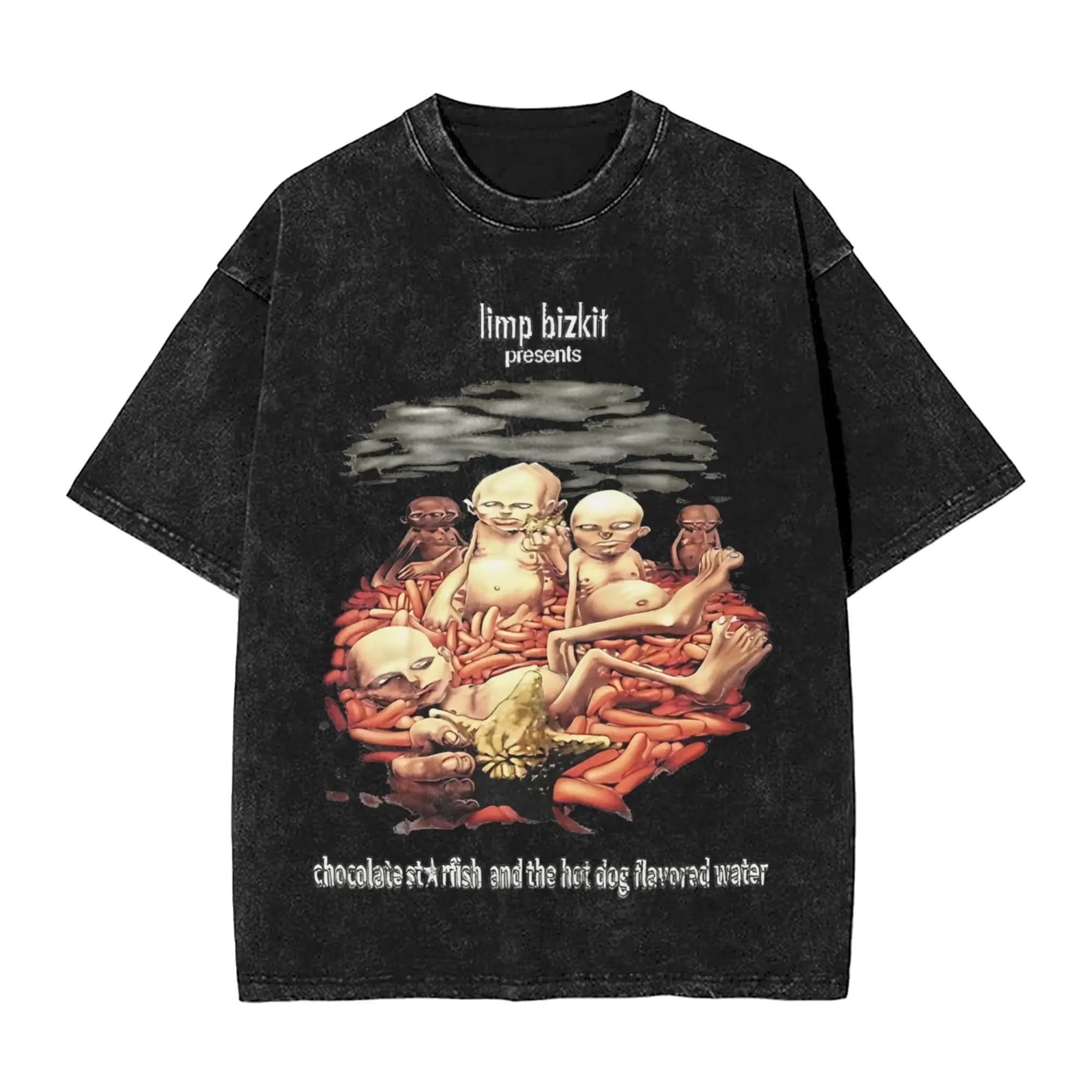 LIMP BIZKIT CHOCOLATE STARFISH E IL CANE CALDO LAVORATO Acqua Lavata T-Shirt Uomo T-shirt Estate O Collo Tees Abiti oversize