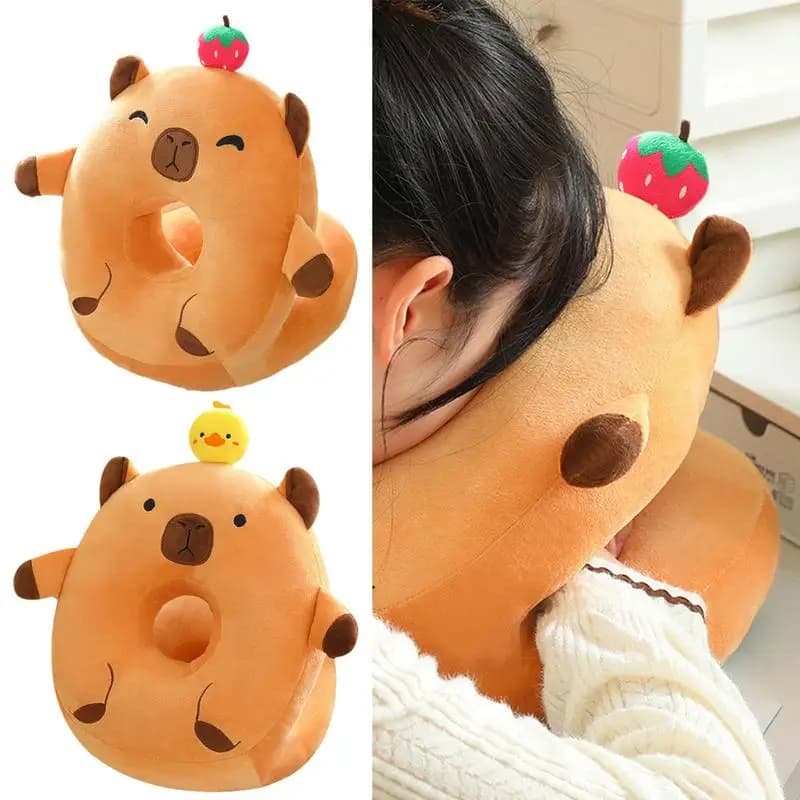 Capybara Stuffed Animal Pillow Napping Pillow For Desk Breathable Nap Face Pillow Soft Plush Stuffed Pillow For School Library