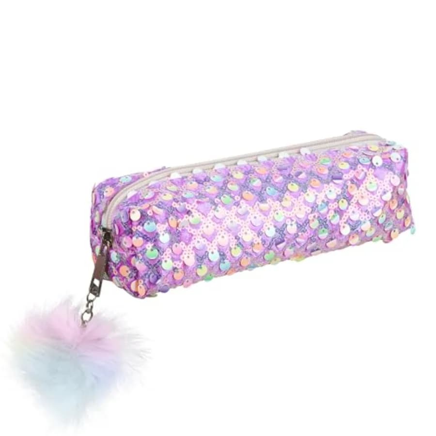 Astuccio Glitterato, Borsa Portapenne Lucida, Borsa Portaoggetti per Penne, Borse Cosmetiche, Astuccio Multiuso, Organizzatore per Penne con Cerniera