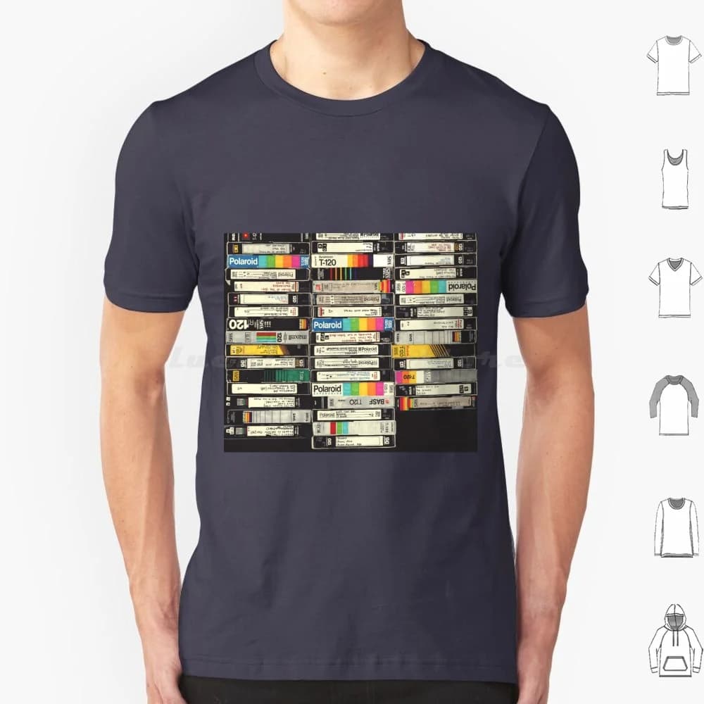 Vhs T Shirt Uomo Donna Bambini 6xl Vhs Pennarello permanente Cultura pop Vintage Retro Film Modello Carta da parati Anni '80 Anni '80 Sharpie
