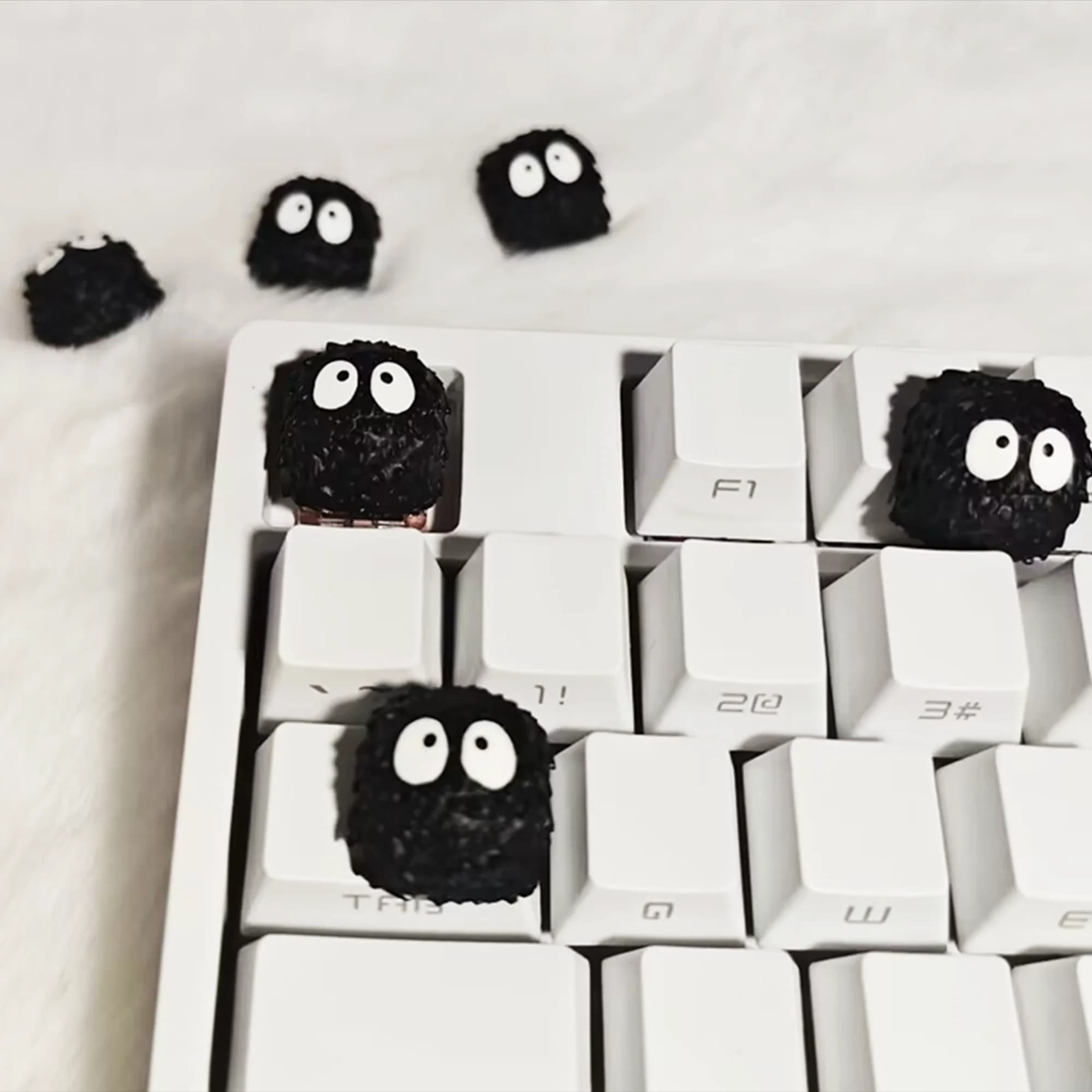 1 pz o 4 pz Keycap a Forma di Palla di Carbone Nera, Personalizzato, Fatto a Mano in Resina, Creativo, per Tastiere Meccaniche MX