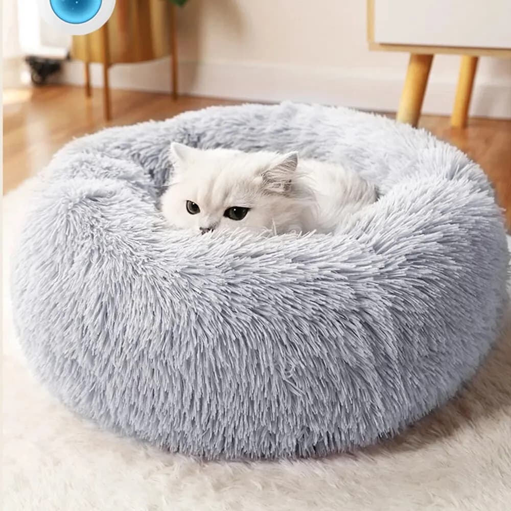 Cuccia Calda per Gatti, Nido Morbido in Peluche Lungo, Miglior Letto per Cani, Cuscino a Cestino, Tappetino per Animali