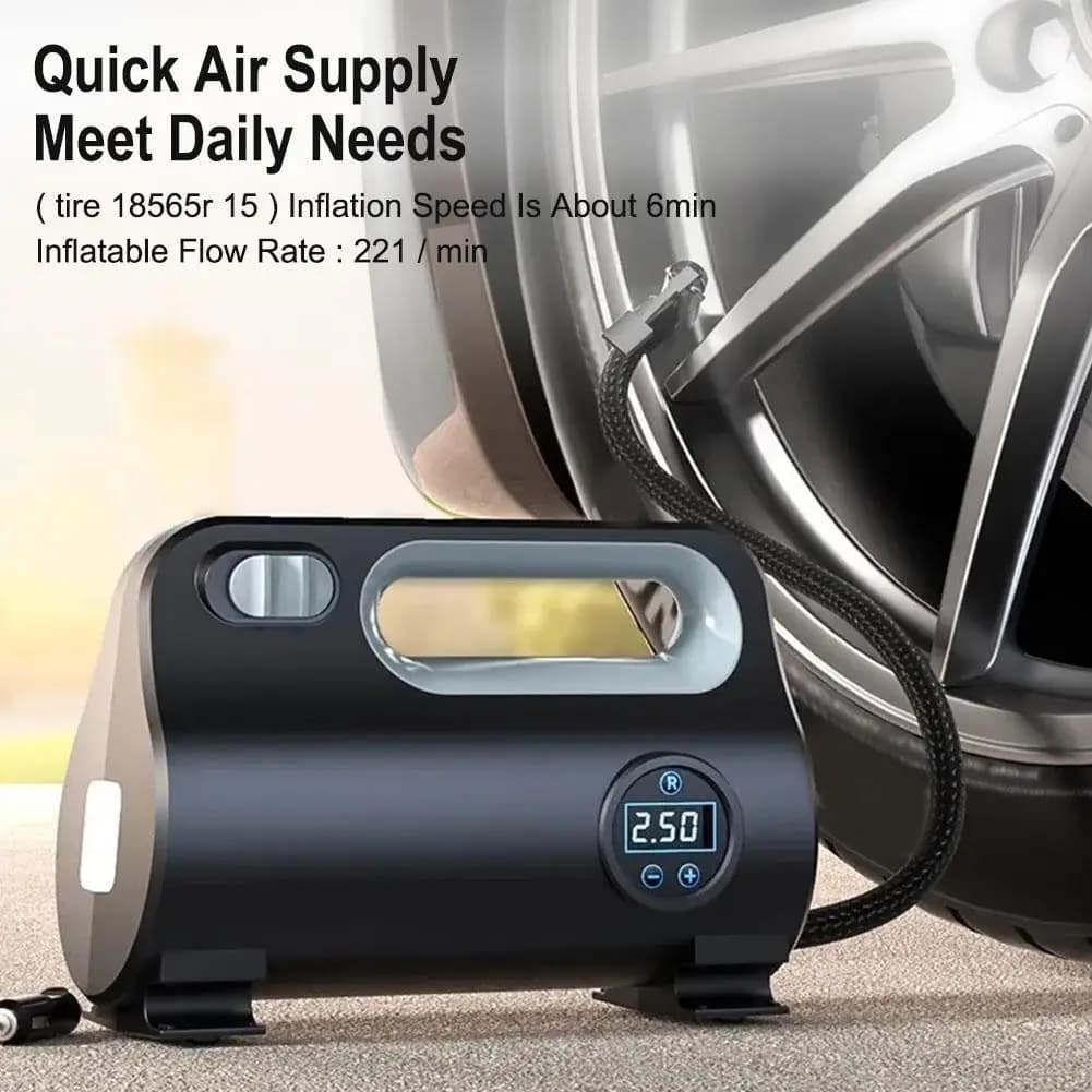 Compressore d'aria elettrico per pneumatici per auto Gonfiatore per pneumatici Pompa d'aria digitale a LED 12V Mini compressore d'aria portatile per auto moto bicicletta