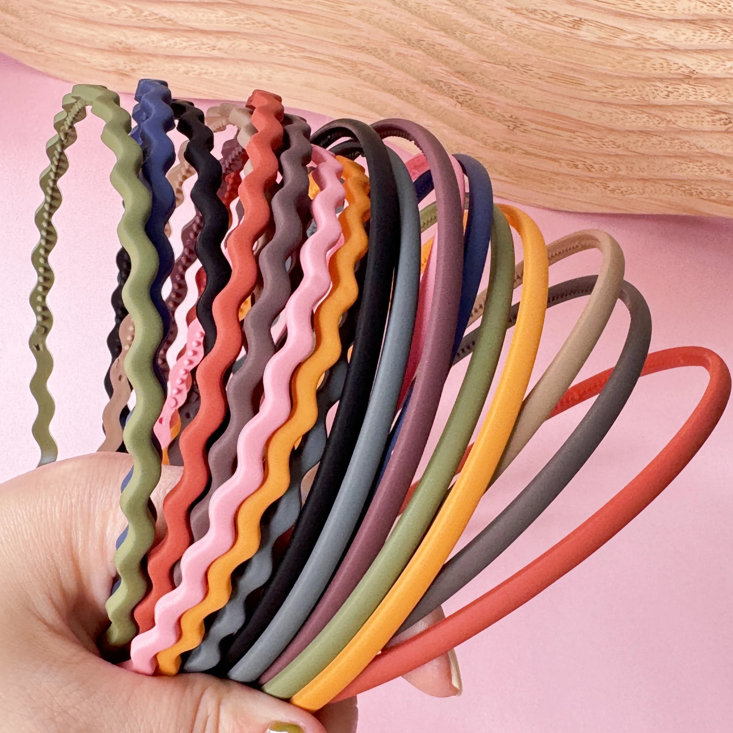20PCS Fascia sottile opaca per le donne Ragazze 0.2 pollici Onda Hairband Cerchio per capelli femminile Copricapo Fascia per capelli Accessorio