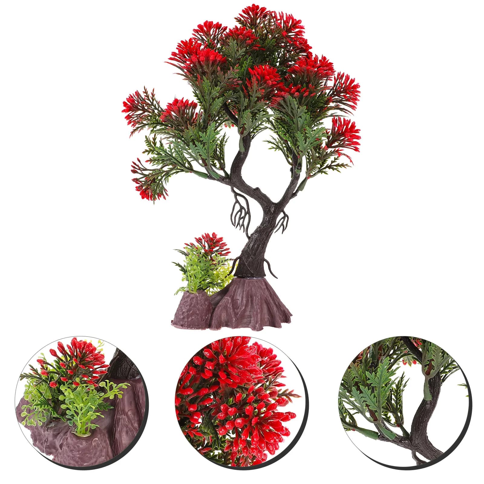Plastic Fish Tank Plants Decor Fake Aquarium Plant for Reptile Cage Terrarium Decoration Natural Looking Artificial Water Plants