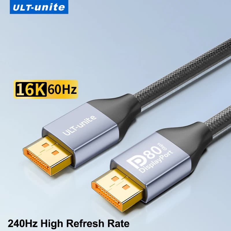 Cable DP 2.1 Cable DisplayPort 16K certificate VESA 3 m 80 Gbps 8K120 Hz FreeSync G-Sync VRR Cable display port for AMD RX7000