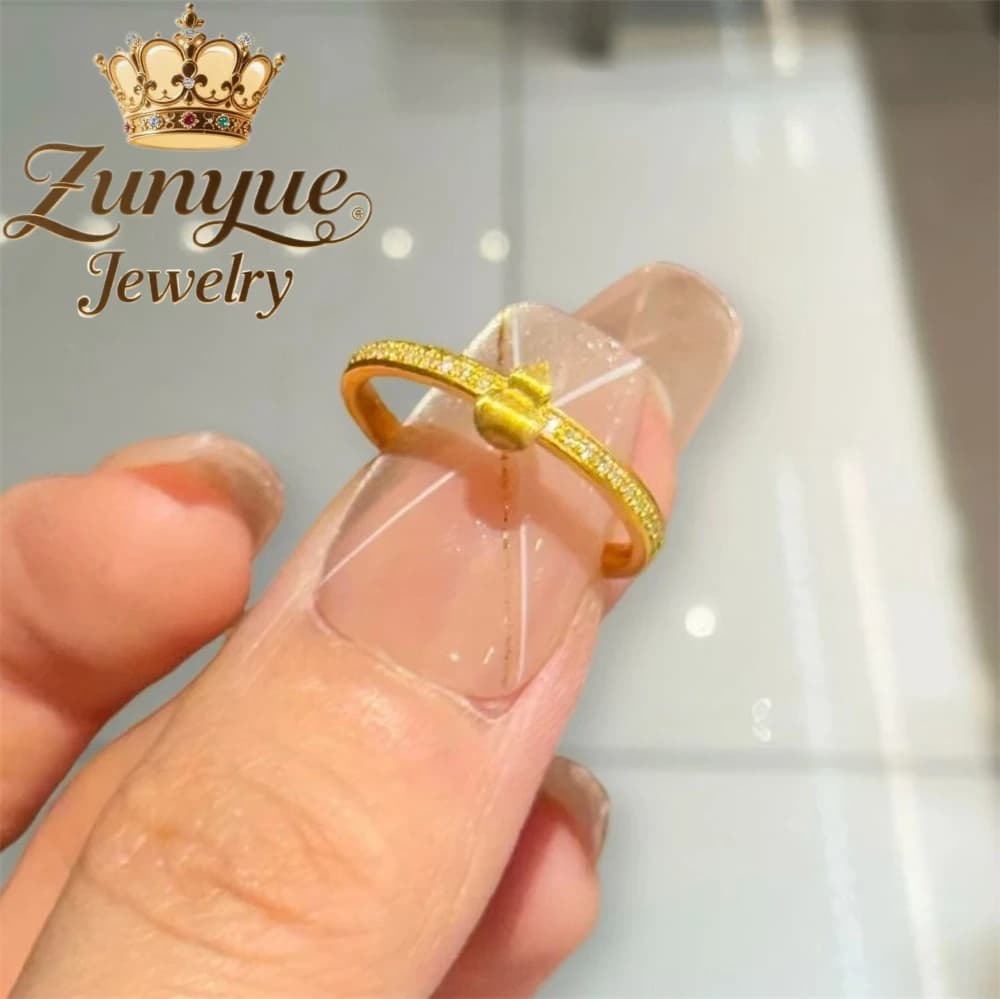 Anello con sabbia dorata, anello aperto con zucca piccola di fascia alta, stile di lusso leggero di nicchia, ciondoli di gioielli di moda con anello versatile e squisito