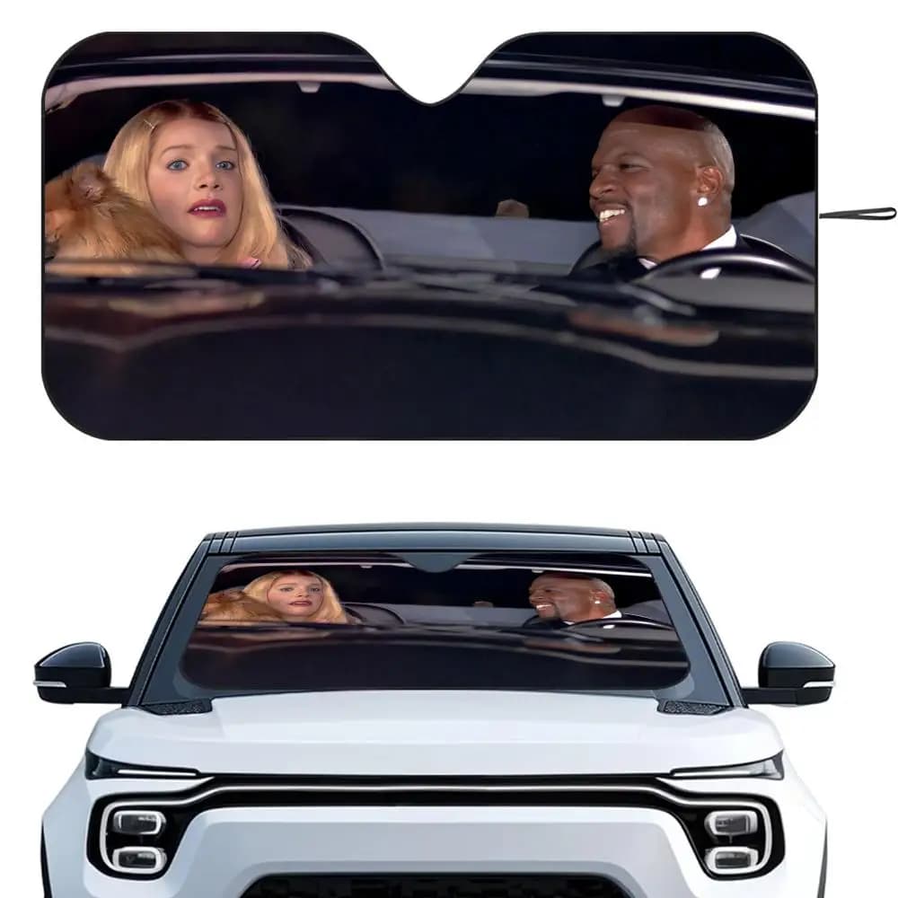 Parasole per auto W-White Chicks Movie, riutilizzabile, in lamina di alluminio, protezione UV, isolamento a cinque strati, parabrezza termico