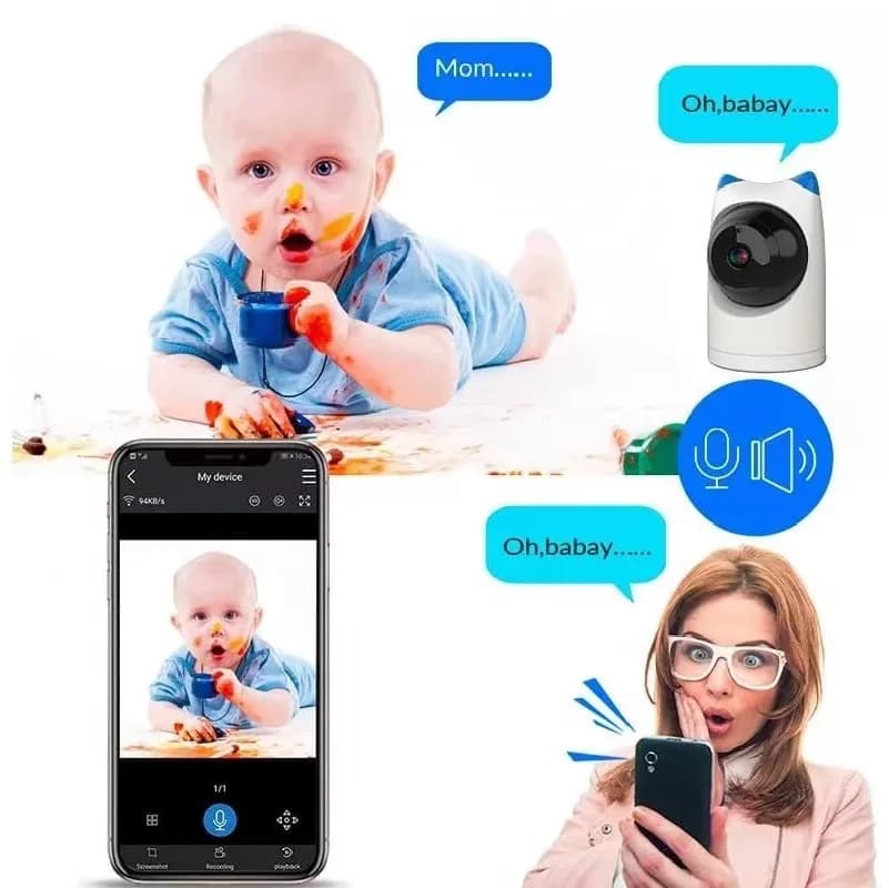 Telecamera dome IP PTZ wireless da 2MP 1080P Visione notturna a colori AI Umanoide Sicurezza domestica CCTV Baby Monitor