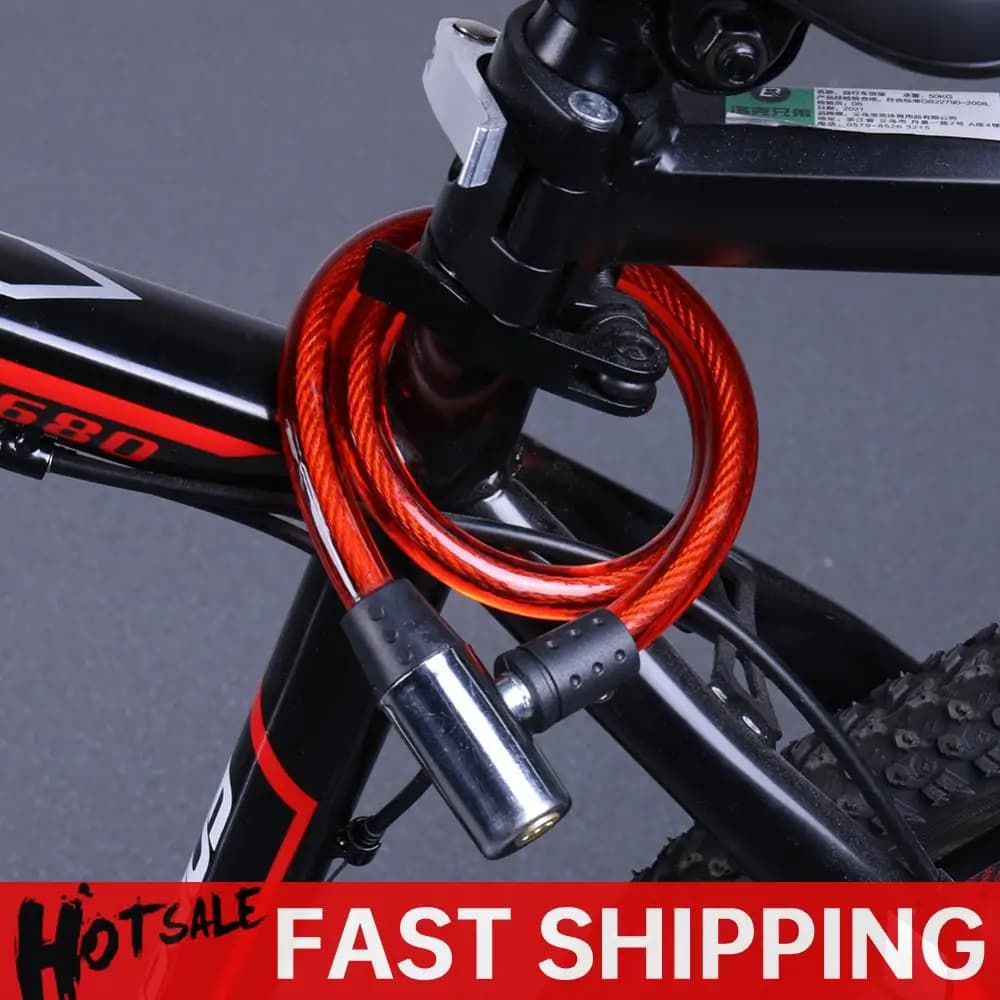 Cavo antifurto universale per lucchetto per bici per bicicletta, veicolo elettrico, porta per moto, lucchetto di sicurezza multiuso per bobina di cavo