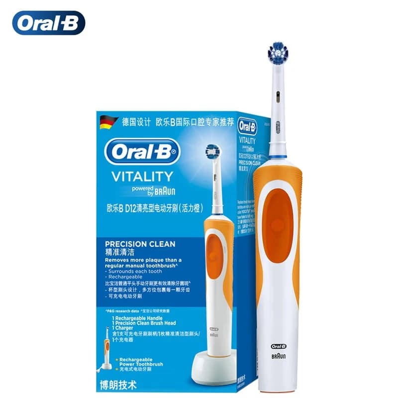 Oral B D12 Vitality electric toothbrush rechargeable sonic bristle soft inductive charging remove adult plaque