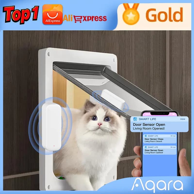 Aqara Sensore porta wireless Sensore porta e finestra zigbee Sensore mini porta finestra intelligente Funziona con l'APP Mi Home per Apple Hmekit