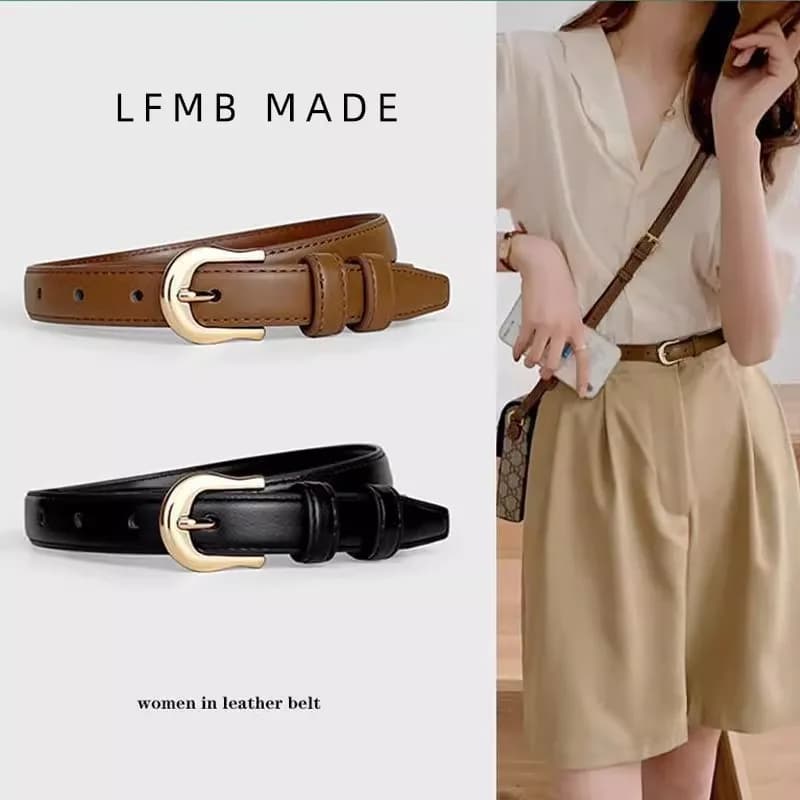 Brown summer belt with western pants paired well Simple and versatile belt 2024 New fashionable decoration