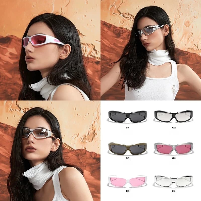 Occhiali da vista Future Fashion Net Red Female Ins occhiali da sole personalizzati di tendenza in argento maschili