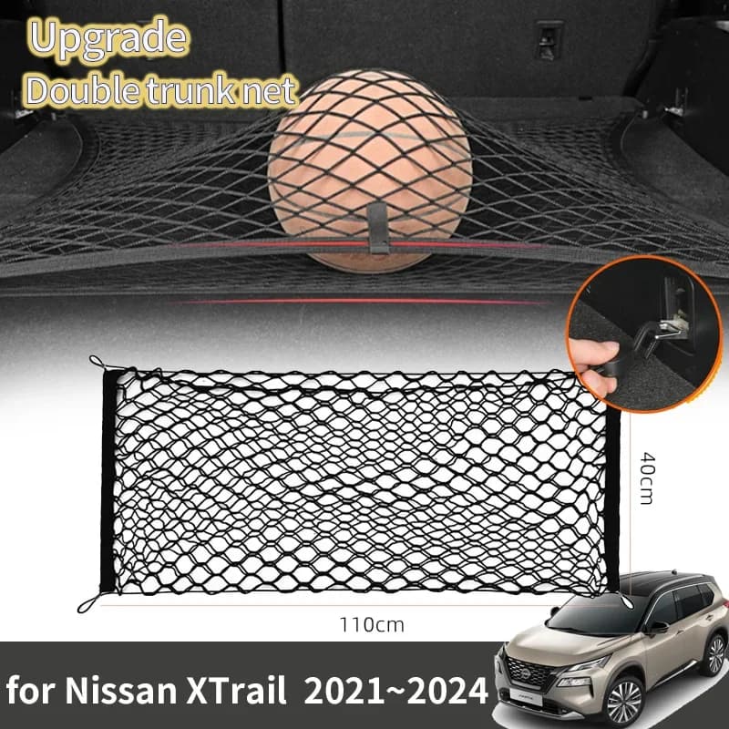 Per Nissan X-Trail XTrail X Trail T33 Rogue 2023 2022 Accessori Bagagliaio Auto Trunk Net Elastico Aggiornato Doppio Organizzatore di Stoccaggio