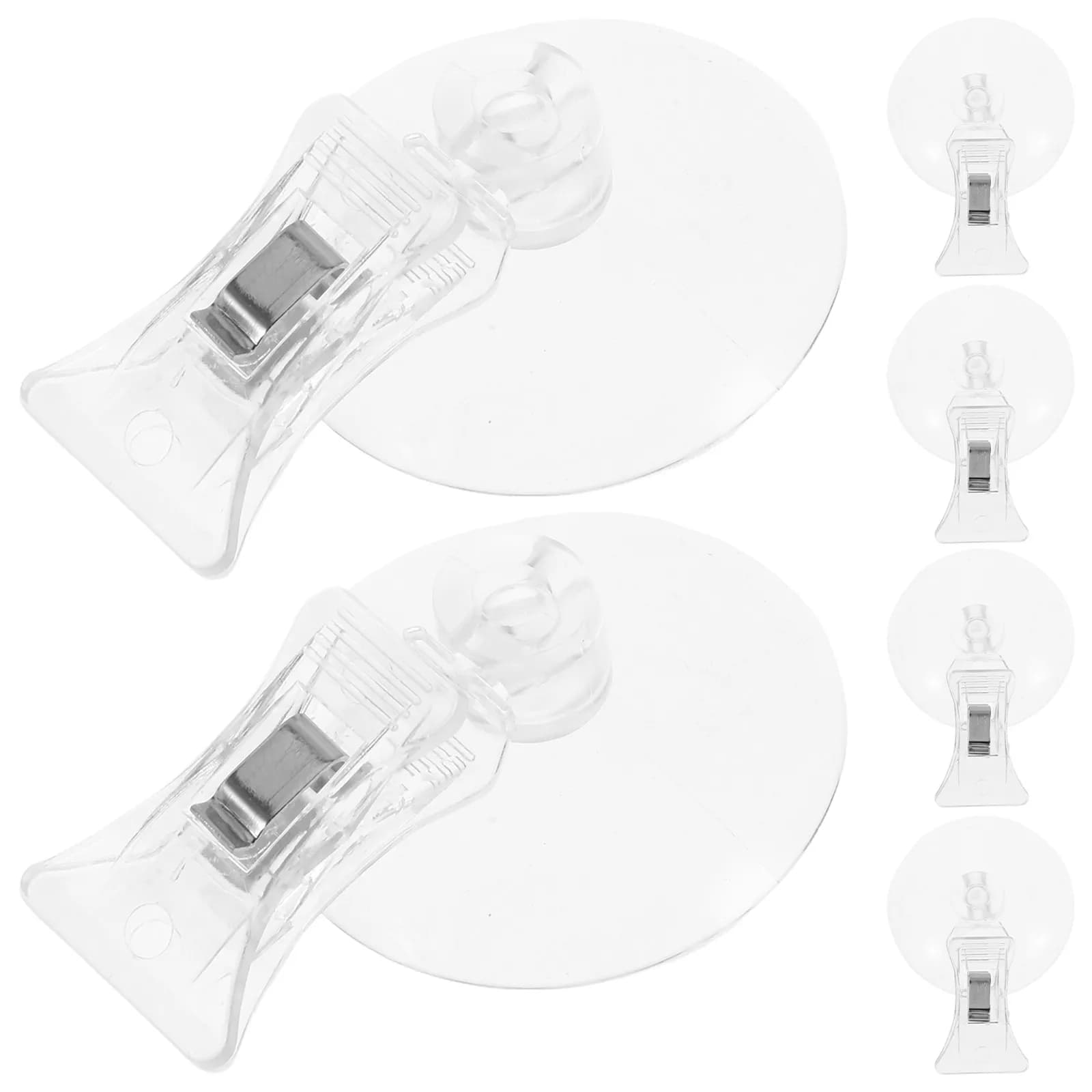 6 Pezzi Clip a Ventosa in Plastica Trasparente con Forte Tenuta per Finestre, Acquari, Espositori per Negozi, Portaetichette, Ganci Multiuso