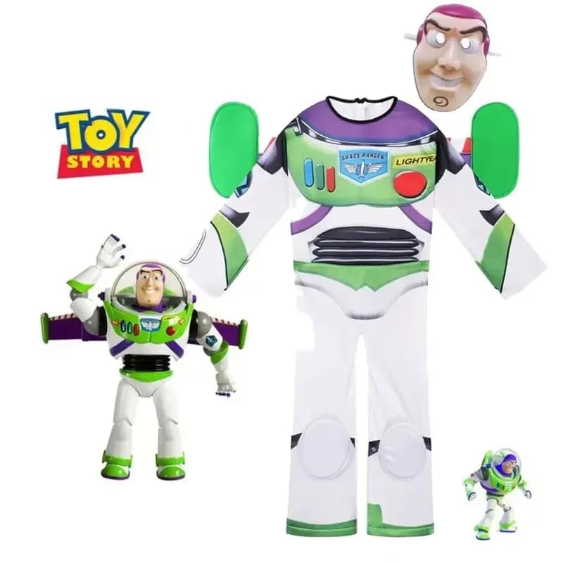 LQToy Story Buzz Lightyear Children's Jumpsuit Cosplay Astronaut Children's Jumpsuit with mask Christmas carnival party Dress up