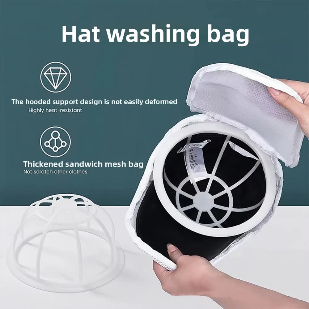 1/3/5 Pezzi Sacchetto Anti-Deformazione per Cappelli da Baseball, Leggero e Traspirante in Rete, Organizer Portatile Riutilizzabile per la Pulizia dei Cappelli