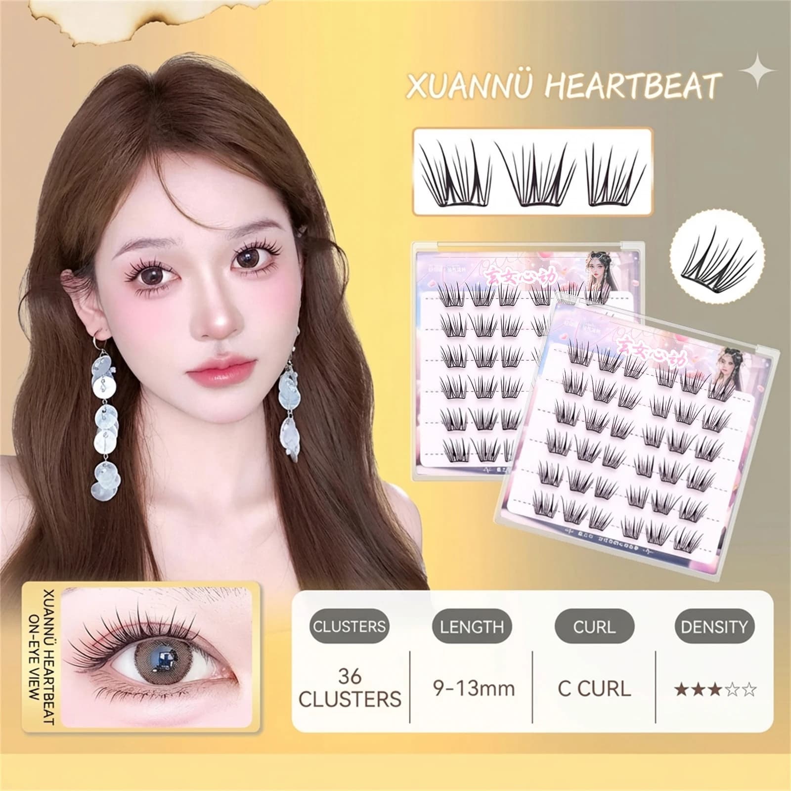 Korean style eyelash extension Without glue, individual bunches for fake eyelashes, natural long cosplay for parties, daily make-up black