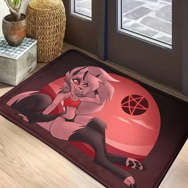 Loona V2 Zerbino in flanella con personaggi anime - Tappetino da bagno rettangolare leggero, lavabile in lavatrice e antiscivolo per uso interno - 1 pezzo