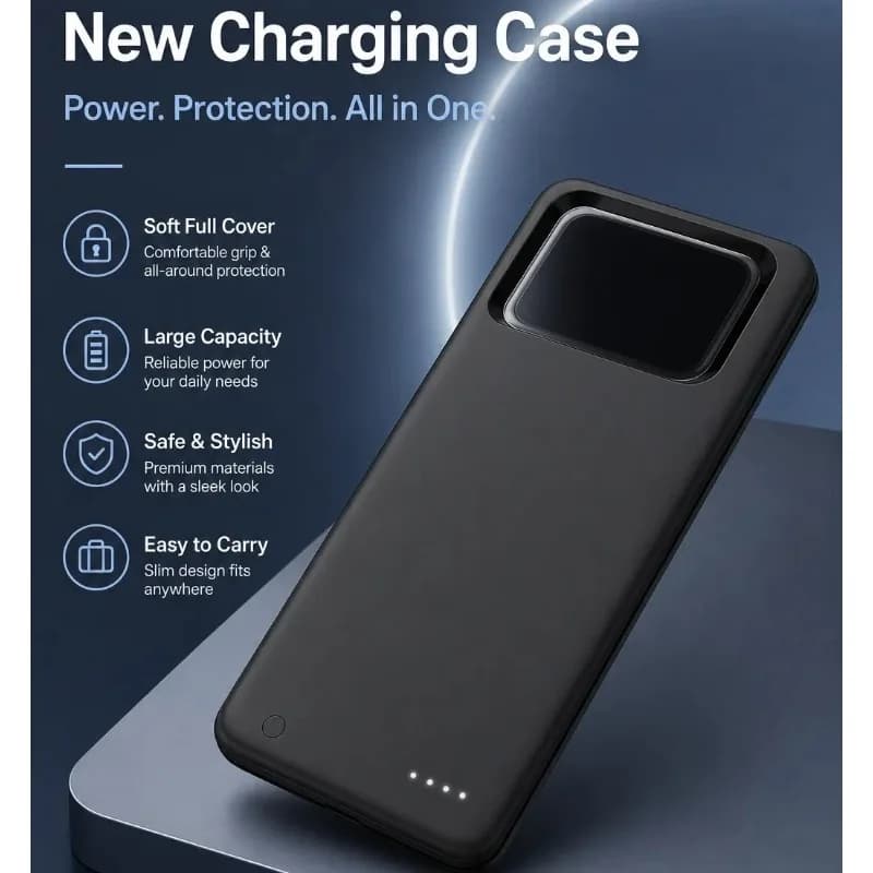 Power Bank Portatile da 10000mAh con Supporto per Telefono per Xiaomi Mi 11 Pro Ultra Youth Edition, Custodia Batteria Caricabatterie Mobile