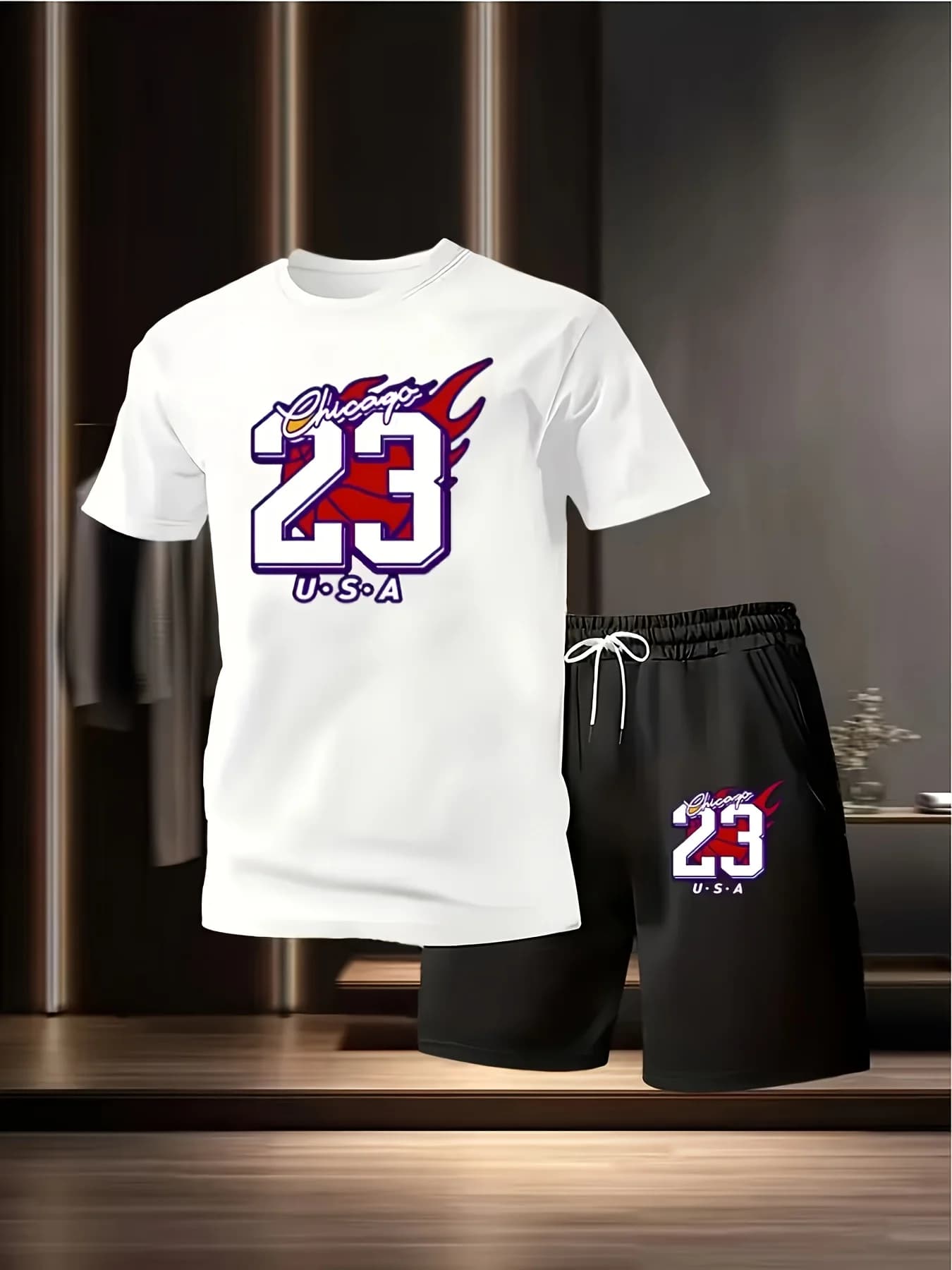Nuovo set da basket da uomo 2026: T-shirt e pantaloncini con stampa, design sportivo e traspirante con numero 23