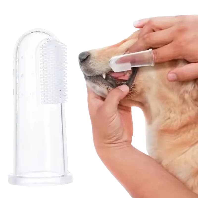 1 piece of silicone toe cover for pets, cat and dog toothbrush, tool to brush the teeth of pets and oral cleaning products, pet accessories