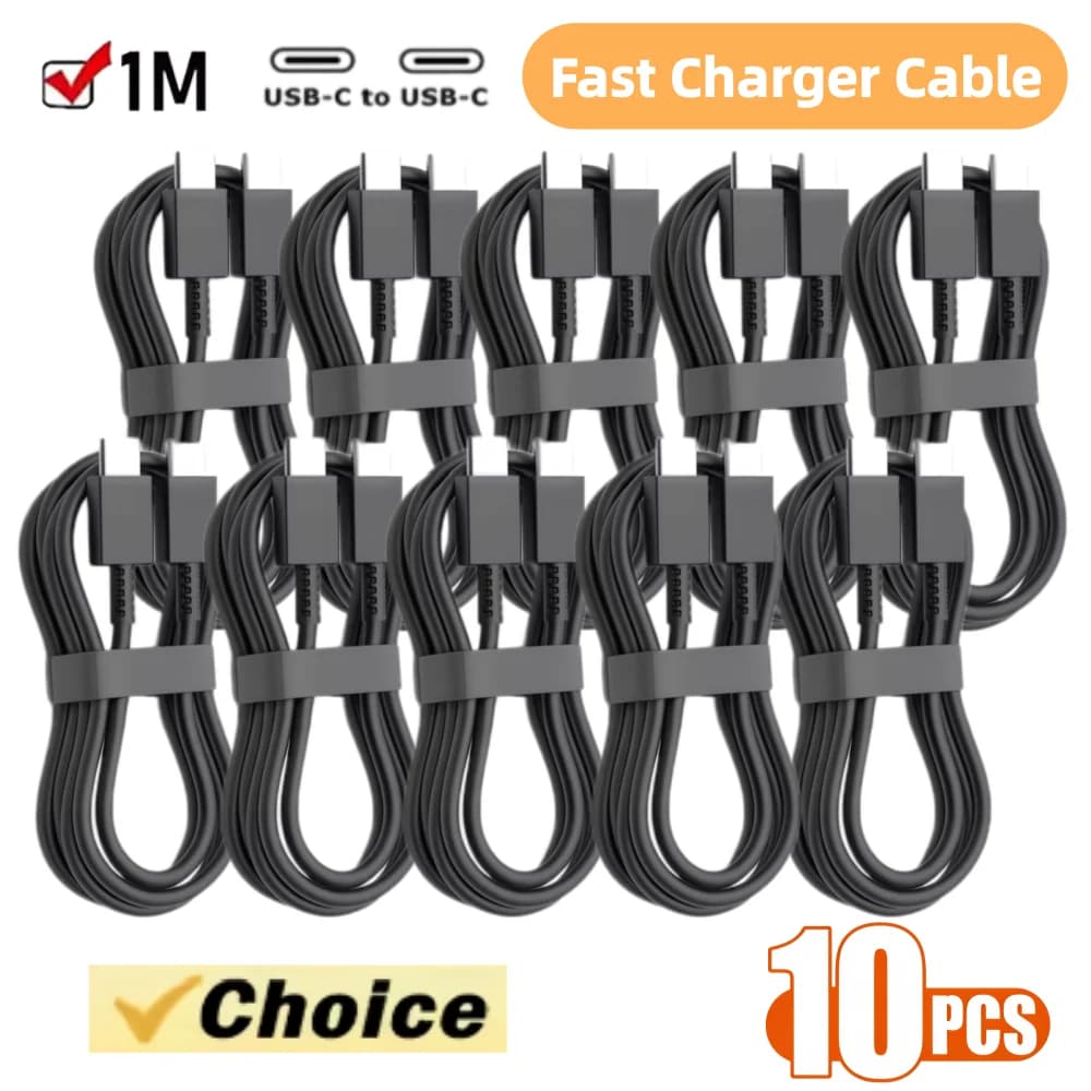 10 Pezzi Cavo USB Tipo C a C PD 100W per Ricarica Rapida Samsung S22 S23 S24 S25 Plus Note Ultra A53 A54, Cavo Dati e Ricarica