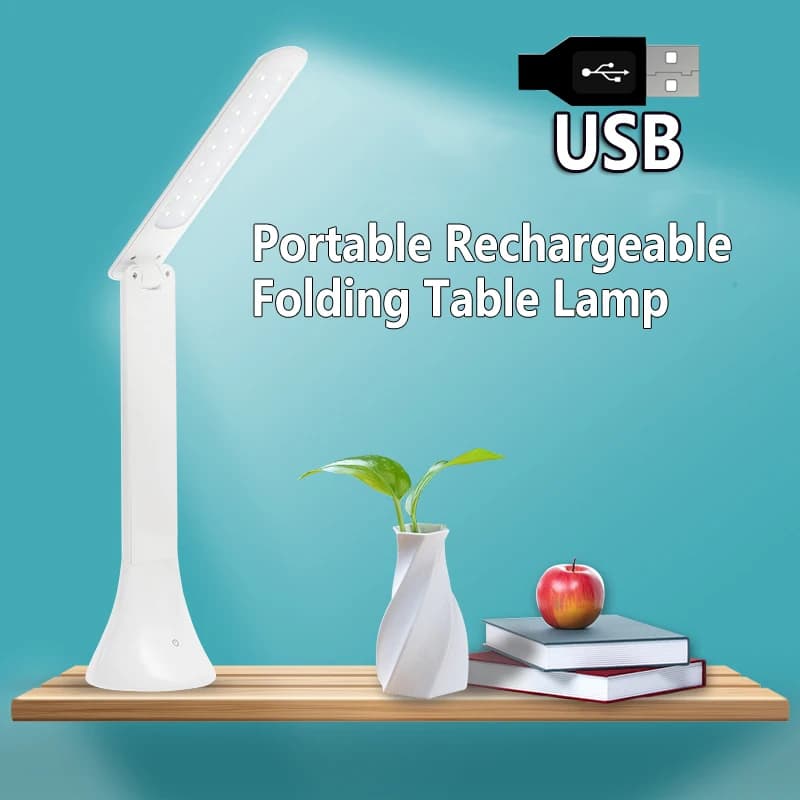 Led Usb portatile ricaricabile lampada da tavolo pieghevole scrivania da lettura soggiorno ufficio Computer studio Touch Light per comodino camera da letto