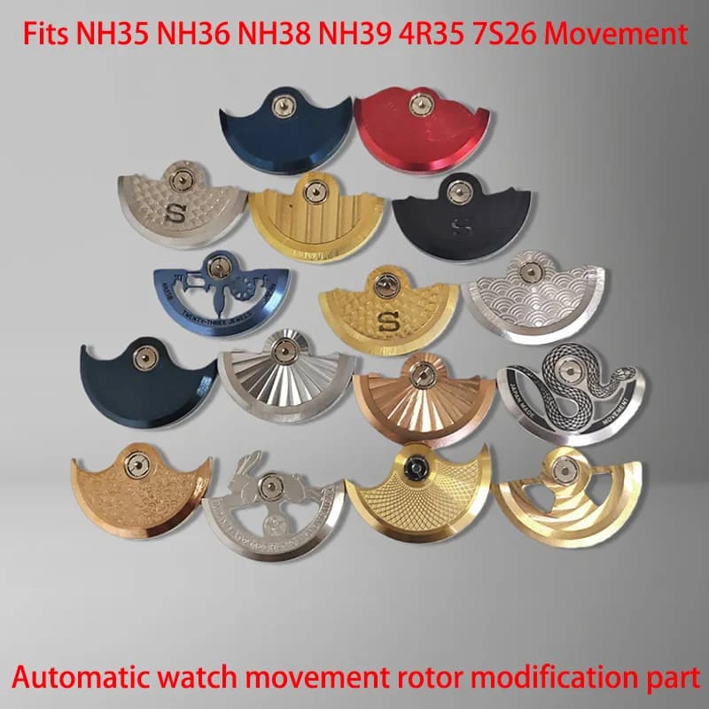 Rotore a Martello Oscillante Automatico per Movimento Mod NH35, Compatibile con NH34 NH35 NH36 NH38 4R35 6R 7S, Ricambio per Orologi da Uomo