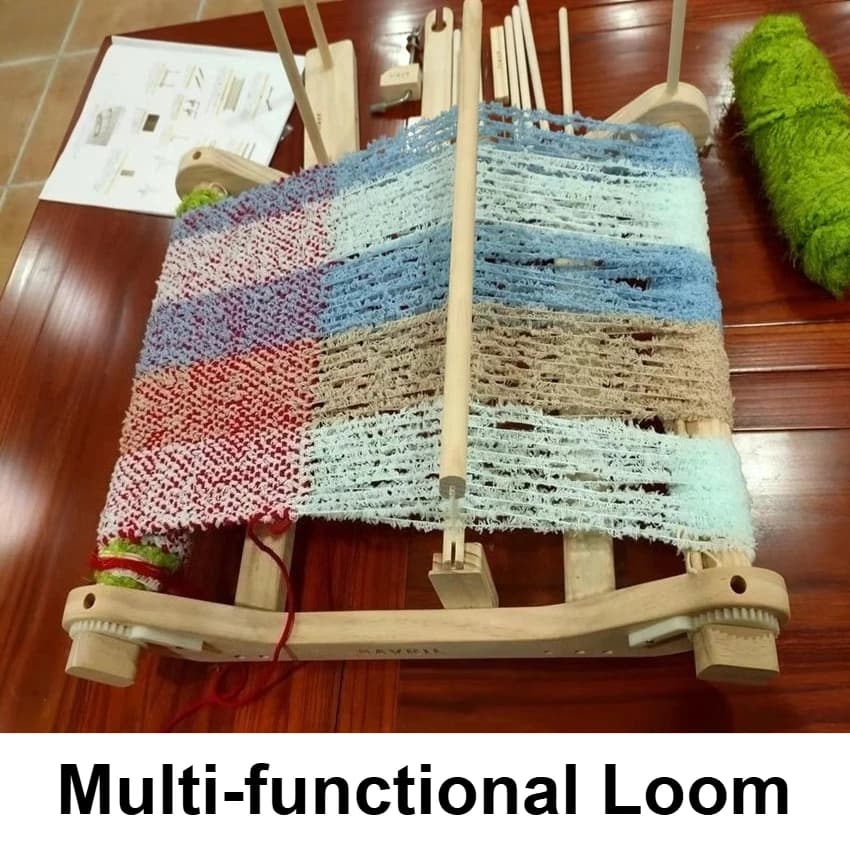 DIY Multifunctional Weaving Loom Kit-Professional Solid Wood Handloom for Household Wool Textile Tapestry Craft Handmade Making