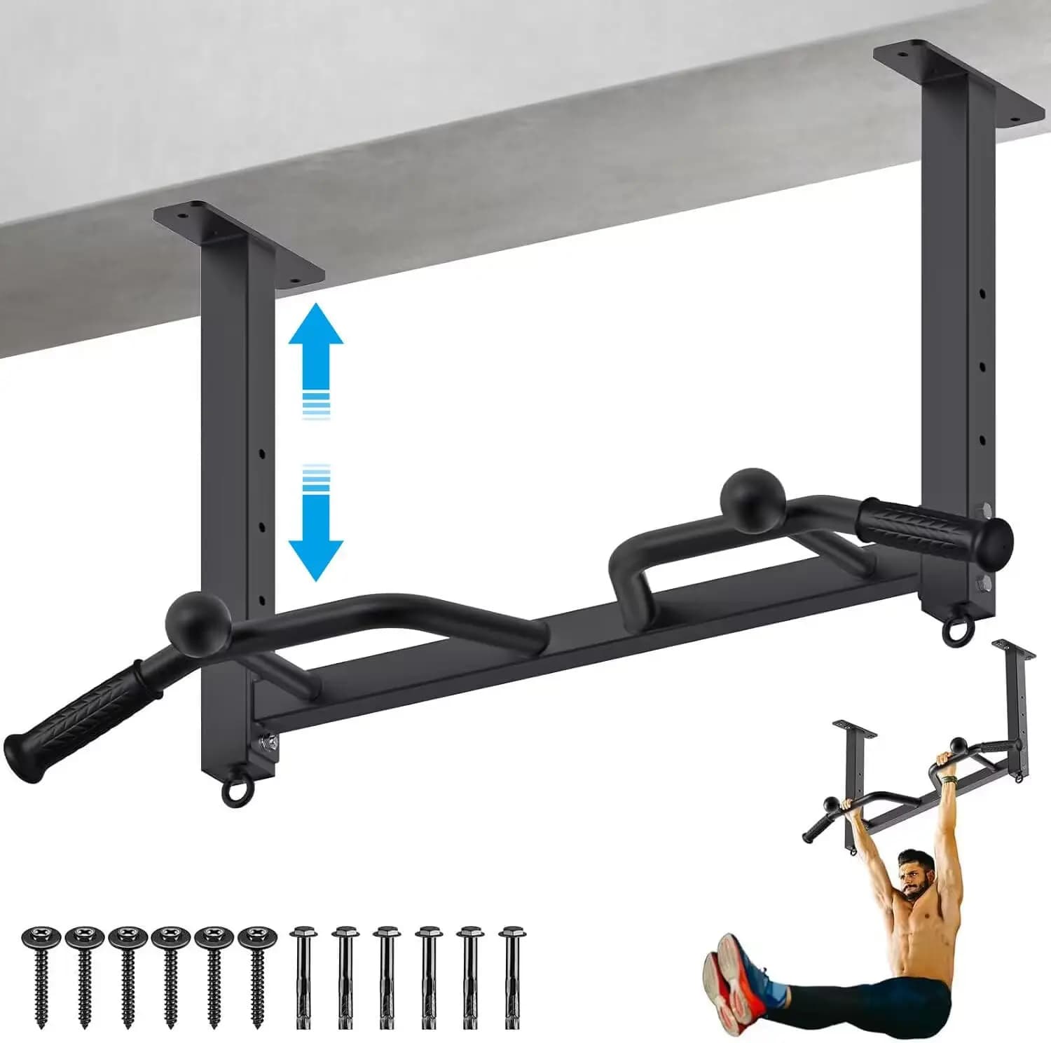32 Inch Ceiling Bar - Robusta, highly adjustable, multifunctional with ball