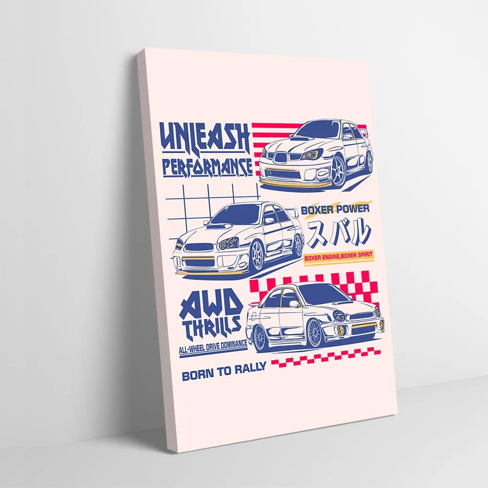 Poster Stampa Auto da Rally Sportiva, Quadri Personalizzati, Stampa su Tela, Regalo per Decorazioni Casa, Cornici Incluse