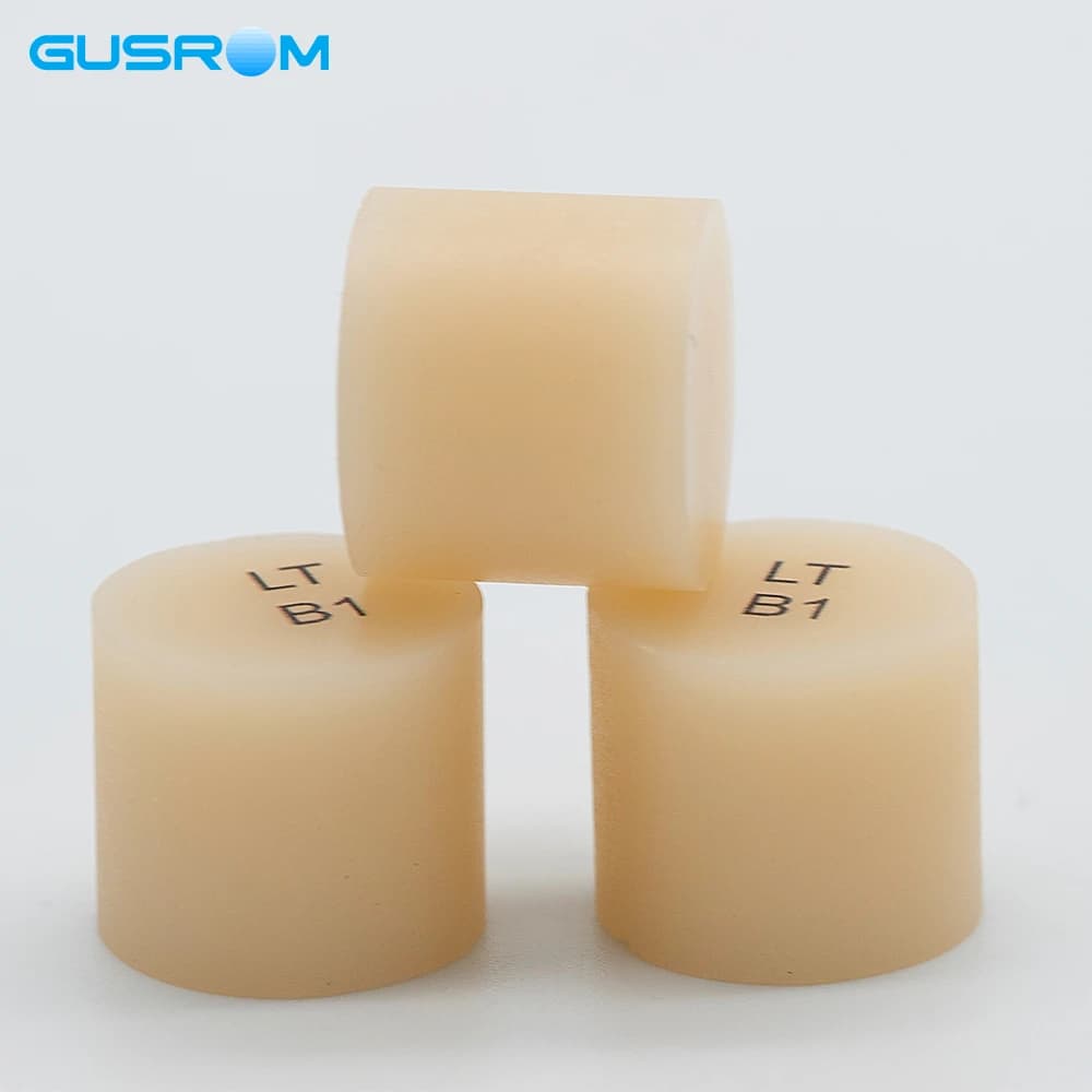 GUSROM Lingotti di Disilicato di Litio Pressati 10pz HT LT Ceramica Dentale in Vetro 460MPa per Faccette Corone Intarsi Onlay Laboratorio Odontotecnico A1 A2 A3