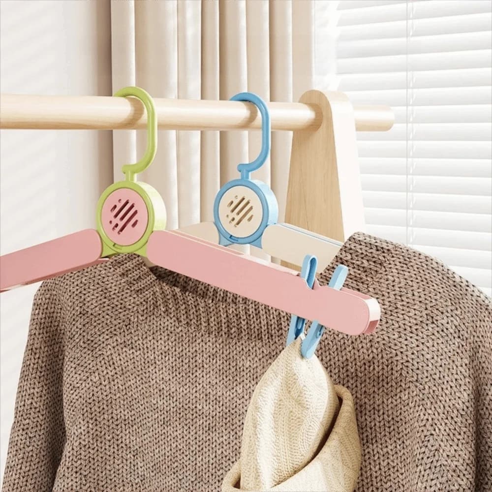 Multi-functional Foldable Clothes Hanger Expandable Collapsible Travel Clothes Drying Rack Lightweight Space-Saving